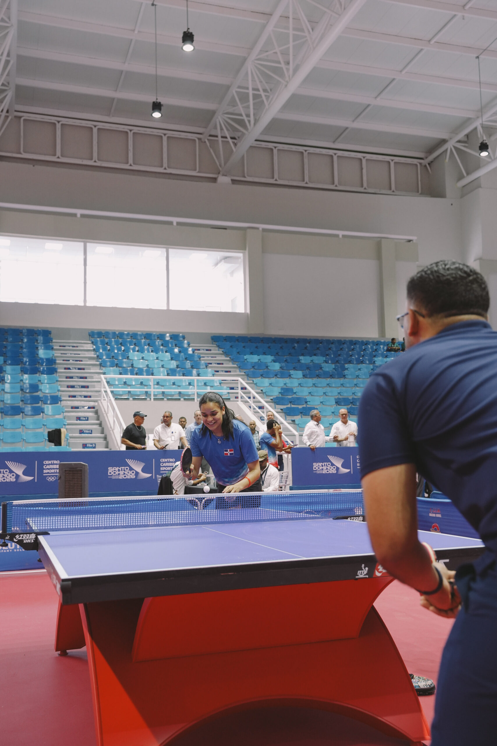 Eva Brito en el Pabellón de Tenis de Mesa