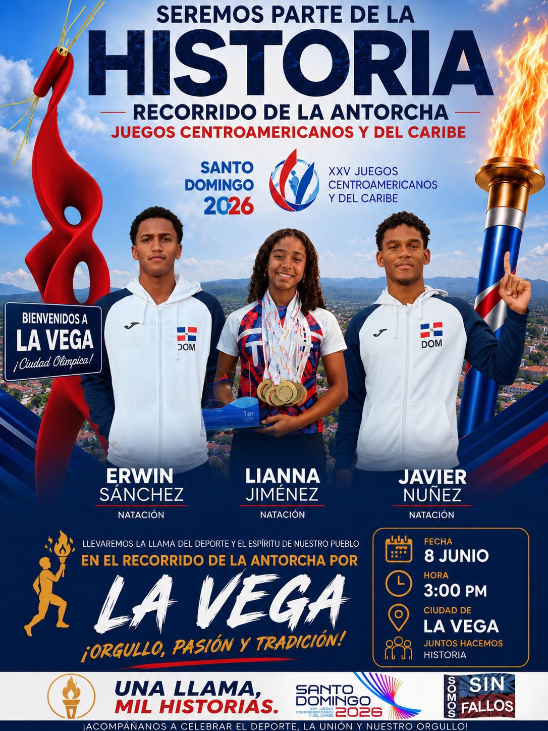 La Vega declara día de regocijo municipal por llegada de la Antorcha de los Juegos Centroamericanos y del Caribe Santo Domingo 2026